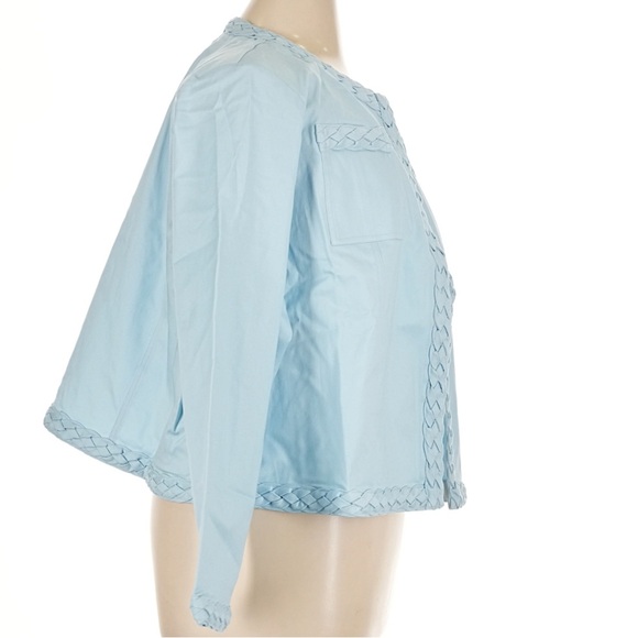 Ming Wang Blue Braided Double Pocket Shoulder Pad Blazer - Picture 4 of 8